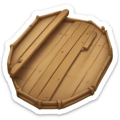 wooden raft sticker