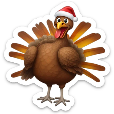 Crazy Christmas turkey  sticker