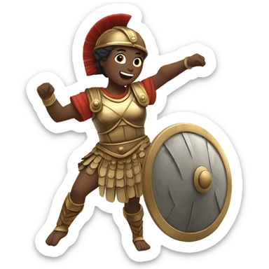 Roman warrior woman doing a cartwheel sticker