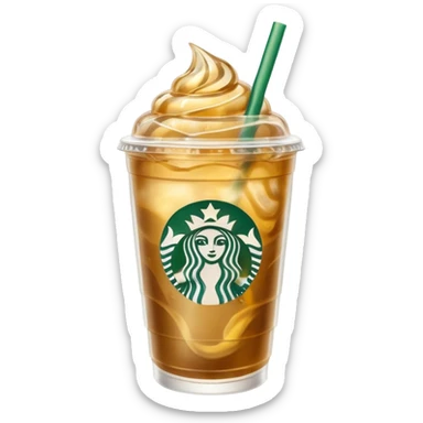 Gold Starbucks iced drink  sticker