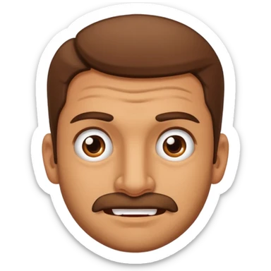 an ugly guy with an admiring look on hisface sticker