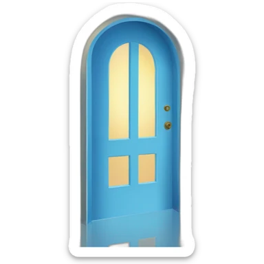 opened blue door to heaven sticker