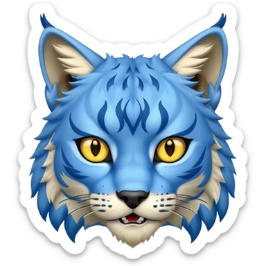Tête de lynx : très féroce et bleu  sticker