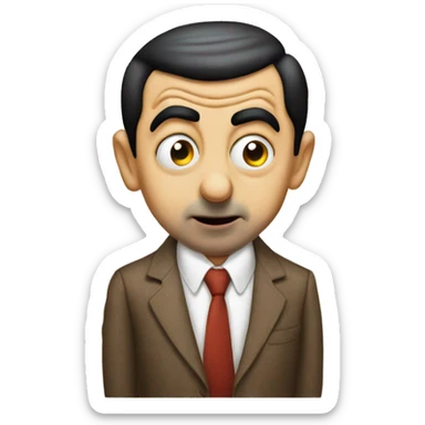 Mr.Bean kissing sticker