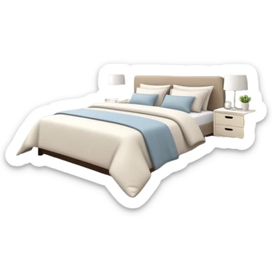 clean and tidy bedroom, everything in place, simple and inviting sticker