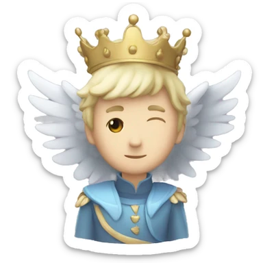 a emoji for a discord owner named FL4V with wings and a crown on the letter F sticker