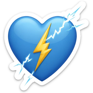 white heart with a lightning bolt sticker