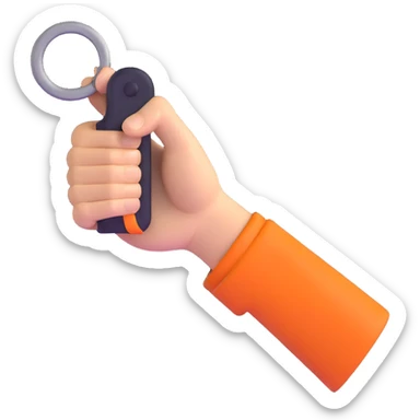 hand gripping a handle sticker