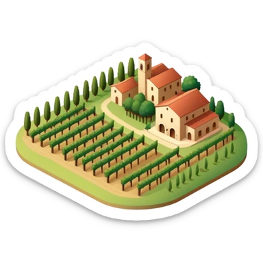Isometric Tuscany vineyard  sticker