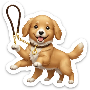 dog, double leash sticker