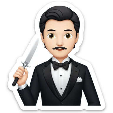 Man Opera singer with a knife  sticker