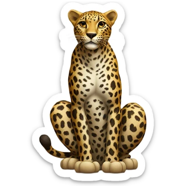 A leapord holding up an I love you sign  sticker