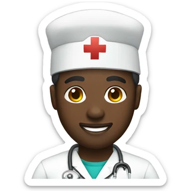 african nurse man sticker