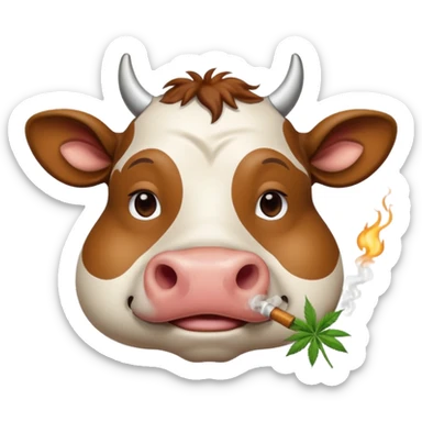 cow smoke weed sticker