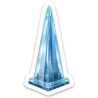 a glass tower, the shard
 sticker