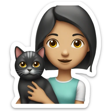 girl with head cat sticker
