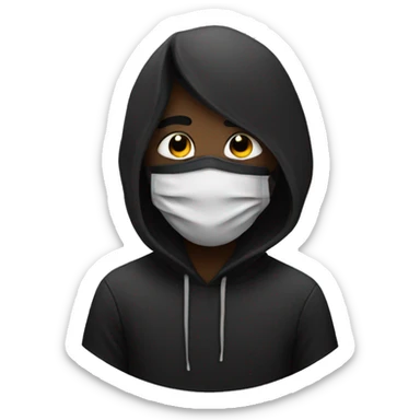 emo person with a covid mask sticker