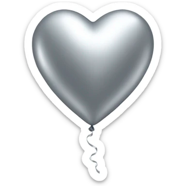 balloon silver heart sticker