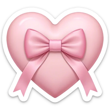 Pink heart with pale pink bow  sticker