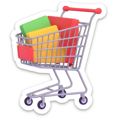 shopping cart with furniture sticker