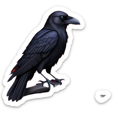 black raven against the backdrop of the red moon sticker