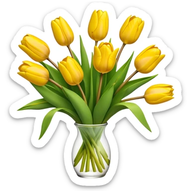 yellow tulips bouquet  sticker