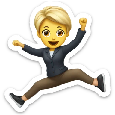 A lady jumping sticker