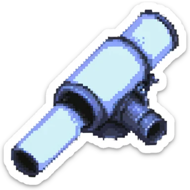 a cannon made of glass, transparent, fragile sticker