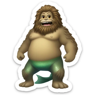 Sasquatch mermaid  sticker