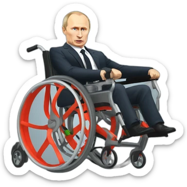 Furious vladimir putin wheelchair ride sticker