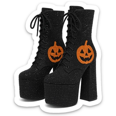 Halloween kpop idol stage boots, sparkly and fashionable, remove background sticker