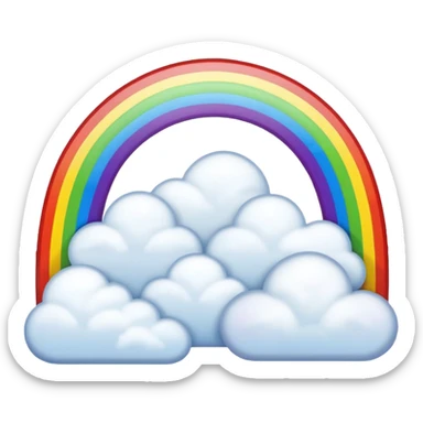 Rainbow with fluffy clouds at the ends  sticker