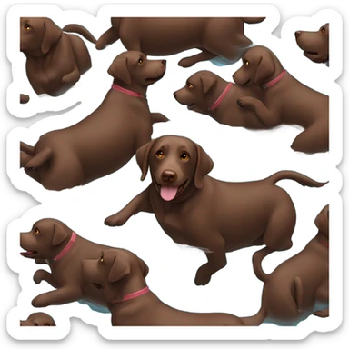 Chocolate lab swimming sticker