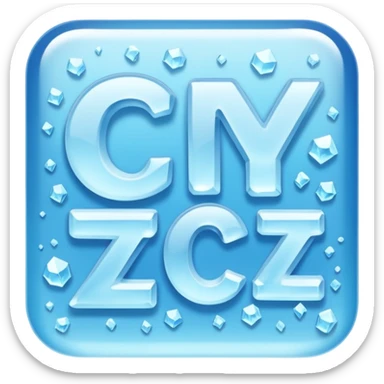 "freeze' words with frozen style sticker