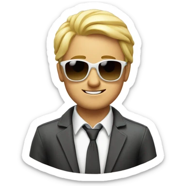 blond digital manager with sun glasses in Italy celebrating his birthday  sticker
