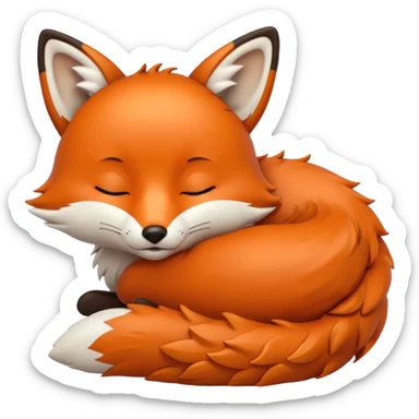 a sleeping fox  emoji sticker