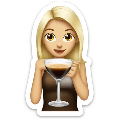 blonde girl drinking espresso martini  sticker