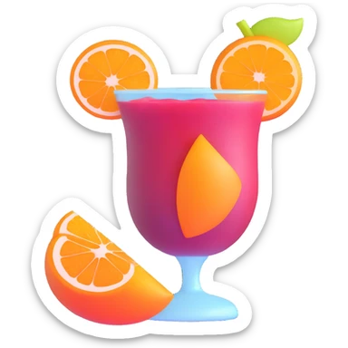frozen sangria slushie with orange and apple slices sticker