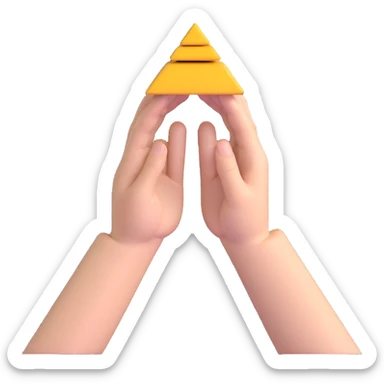 two hands making a pyramid with their fingers sticker