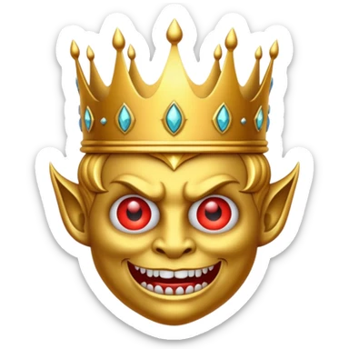 the crown is with the devil face sticker