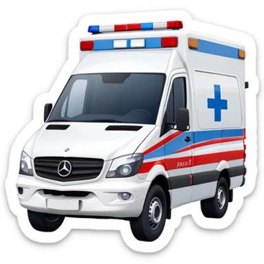 Ambulance - Mercedes-Benz Sprinter (Model Year: 2018) (Iconic Colour: White with red and blue markings) sticker