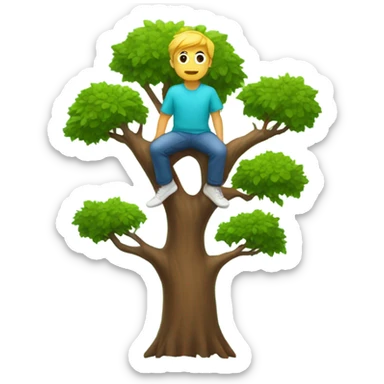 Person on top of a tree  sticker