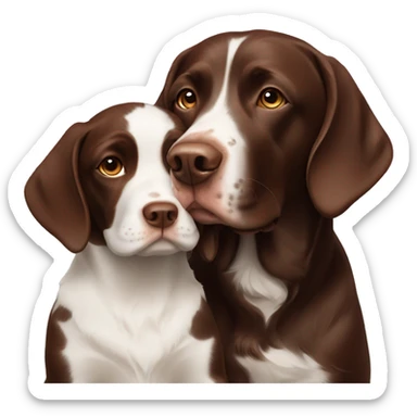 chocolate labrador with springer spaniel  sticker