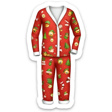 folded christmas pajama set sticker