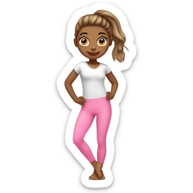 A cute girl in pink legging set Pilates  sticker