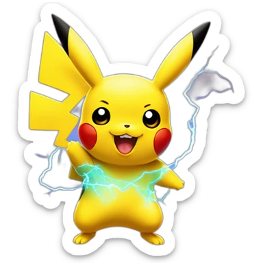 pikachu with electric background sticker
