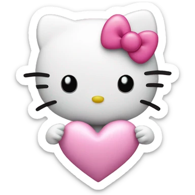 Hello kitty in a pink heart  sticker