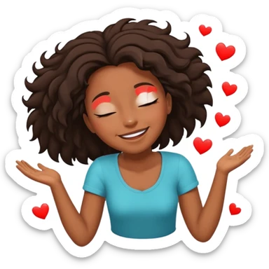 Black girl Falling to the floor in love sticker