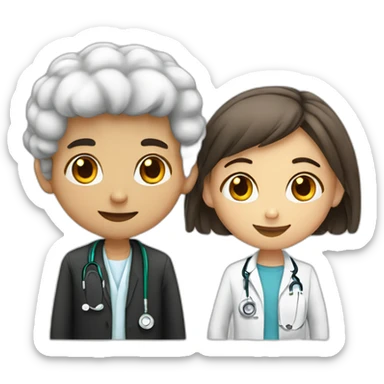 White cutie Jewish girl friendship with doctor Arabic boy sticker