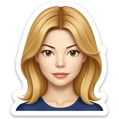 Michelle Monaghan with honey blonde hair, female actress portrait sticker